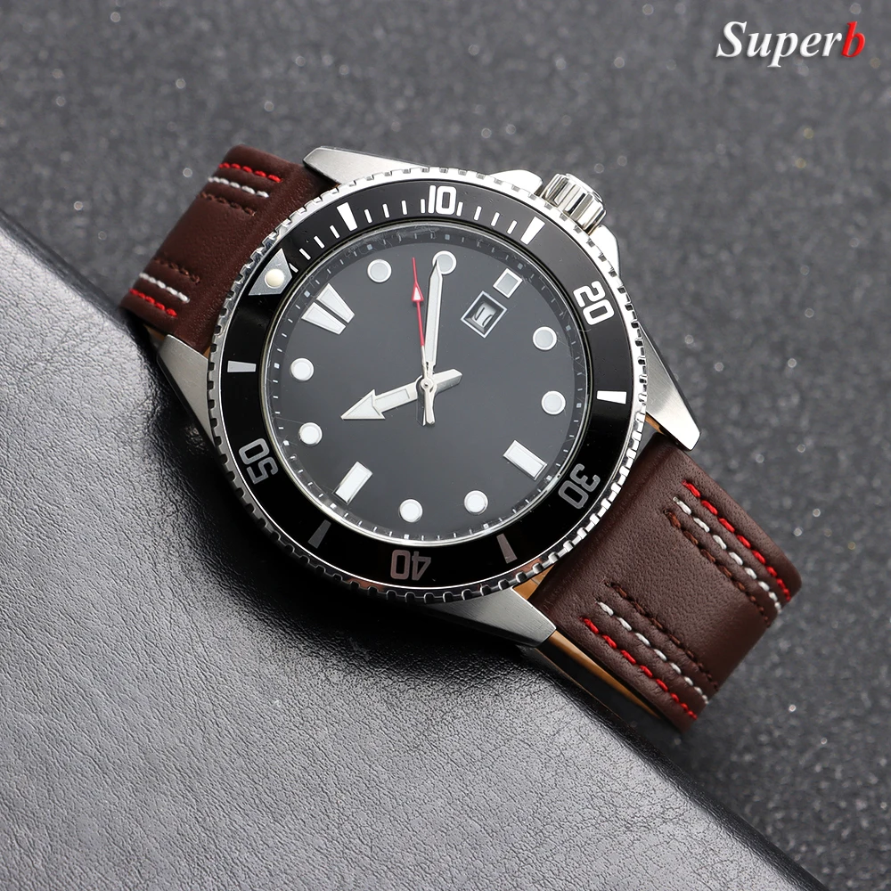 Colorful Stitching Genuine Leather Watch Strap, Universal Replacement, 20mm/22mm