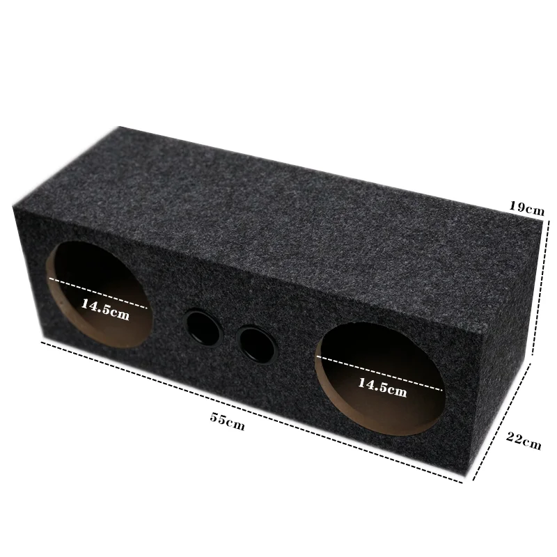Subwoofer Empty Box, 6.5-inch Car/Home Subwoofer Box Body, DIY Audio Modification,Integrated Two Speaker Hole Wooden Box