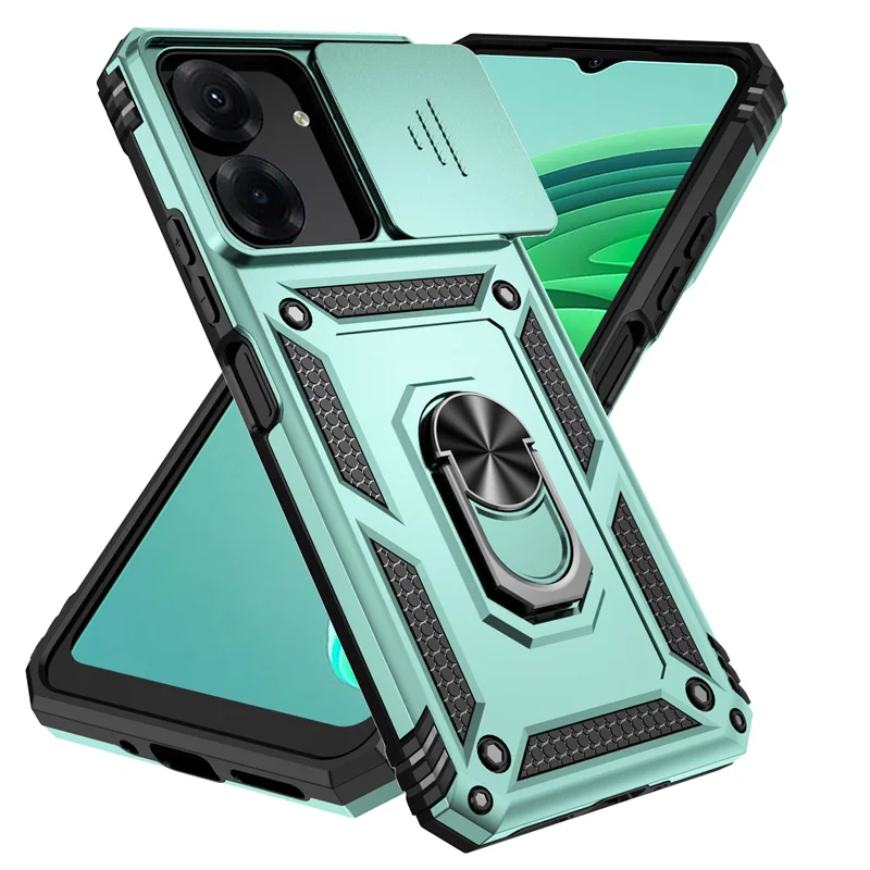 Enhanced Slide Camera Protect Armor Phone Case with Magnet Ring Cover