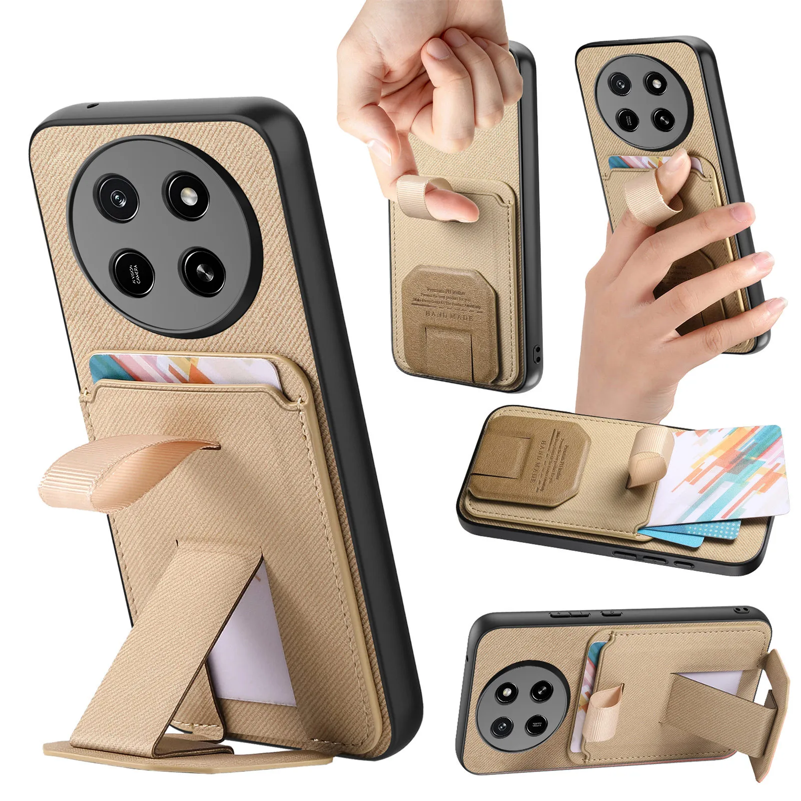 Shockproof Finger Strap Phone Case with Card Holder