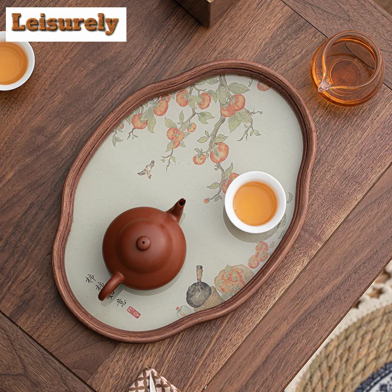 Persimmon Ruyi Bamboo Color Begonia Tea Tray Dessert Candy Tray Coffee Storage Board Decorative Tray Dishes For Serving Teaware