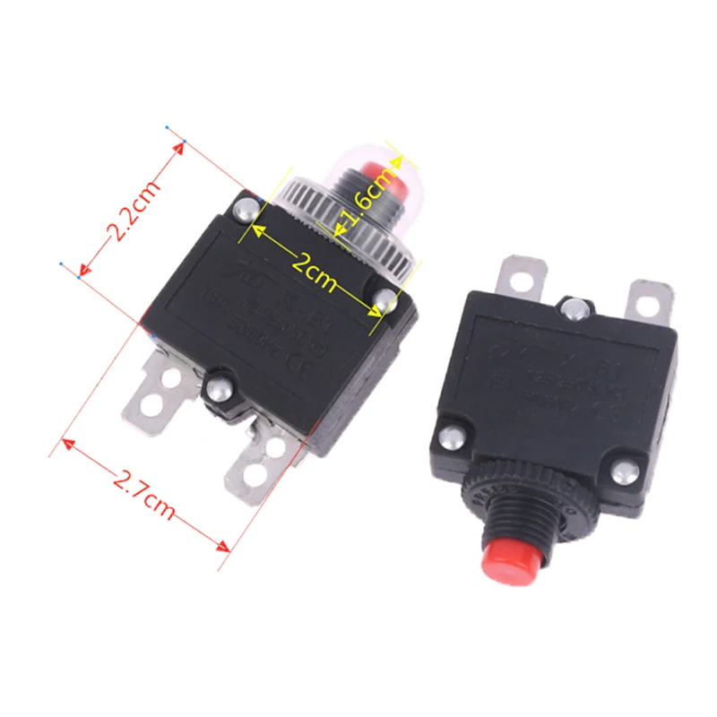Circuit Breaker Thermal Switch Circuit Breaker Overload Protector 5A 6A 8A 10A 15A 20A Overload Switch Protector Fuse