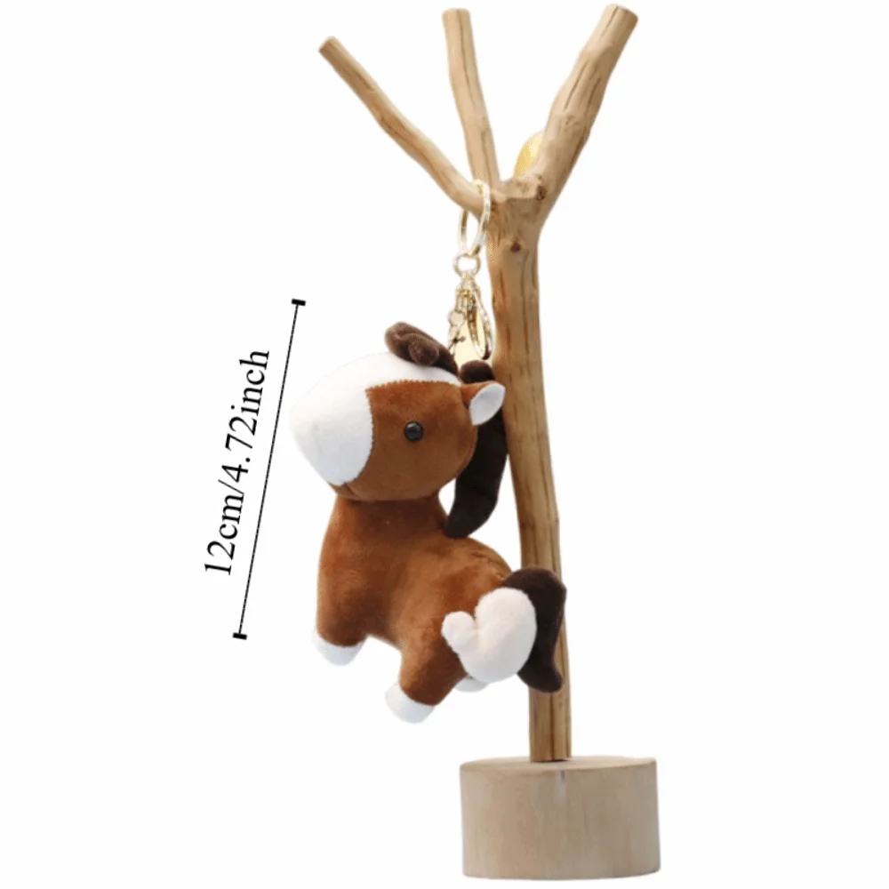 Creative Pullable Plush Horse Pendant Cute Mascot Dolls Plush Horse Doll Pendant Soft Chinese Style Stuffed Animal Keyring