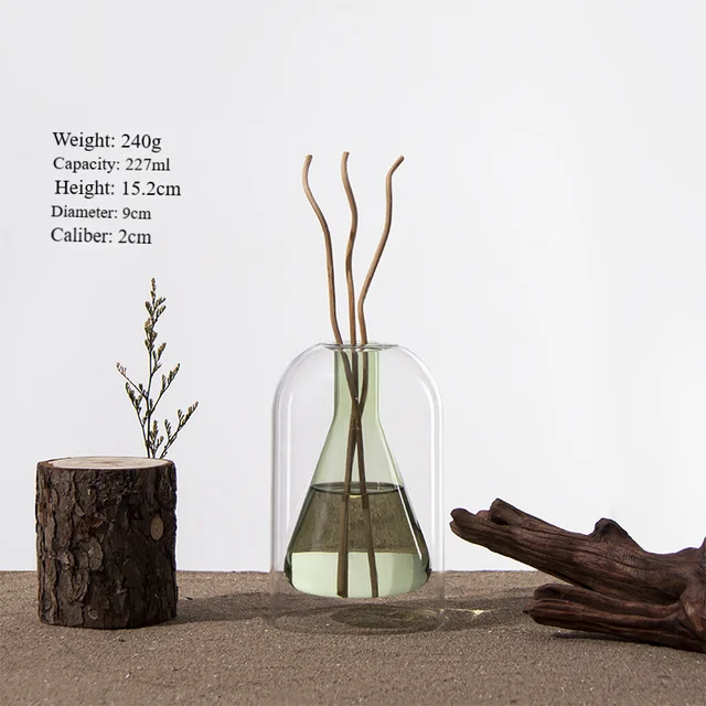 Bouteille de diffuseur de roseaux de parfum vide, bouteilles d'huile essentielle carrées vides, pot en verre pour bricolage, ensembles de diffuseurs de remplacement de parfum 5