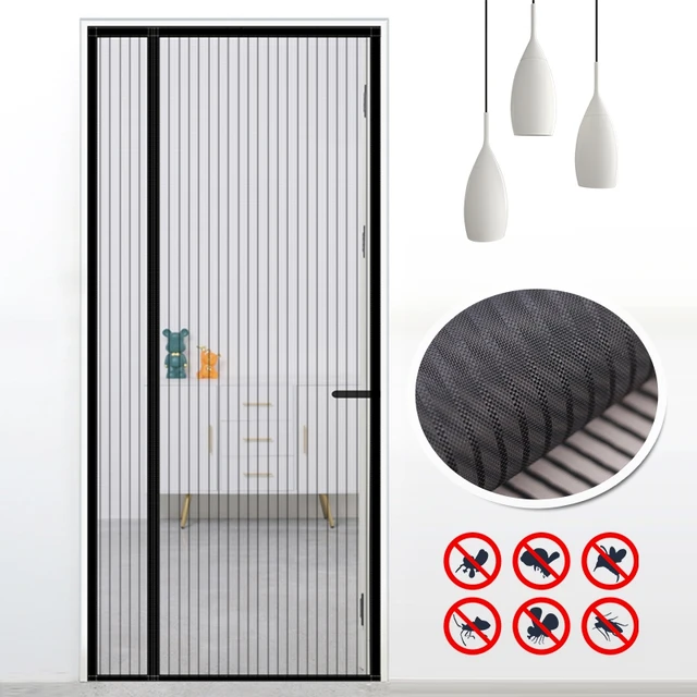 Filet anti-moustiques magnétique, collants de porte anti-moustiques, rideau de fenêtre, écran de porte anti-insectes, rideaux à fermeture automatique 5