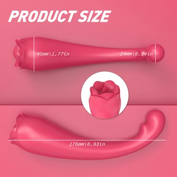 Double Head Rose G Spot Vibrator Clitorid Stimulator Sex Toy Tool for Adult Couples Nipple Sucker Tongue Vibrators Masturbator 2
