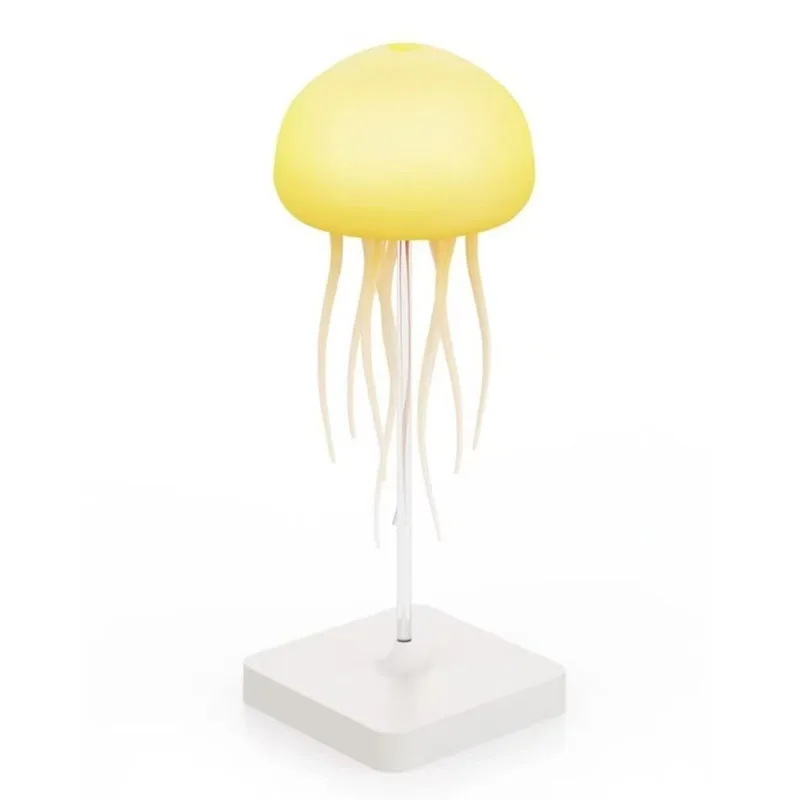 Voice Control Jellyfish Light USB Rechargeable Adjustable Color Changing LED Night Light Flexible Tentacles Bedside Lamp