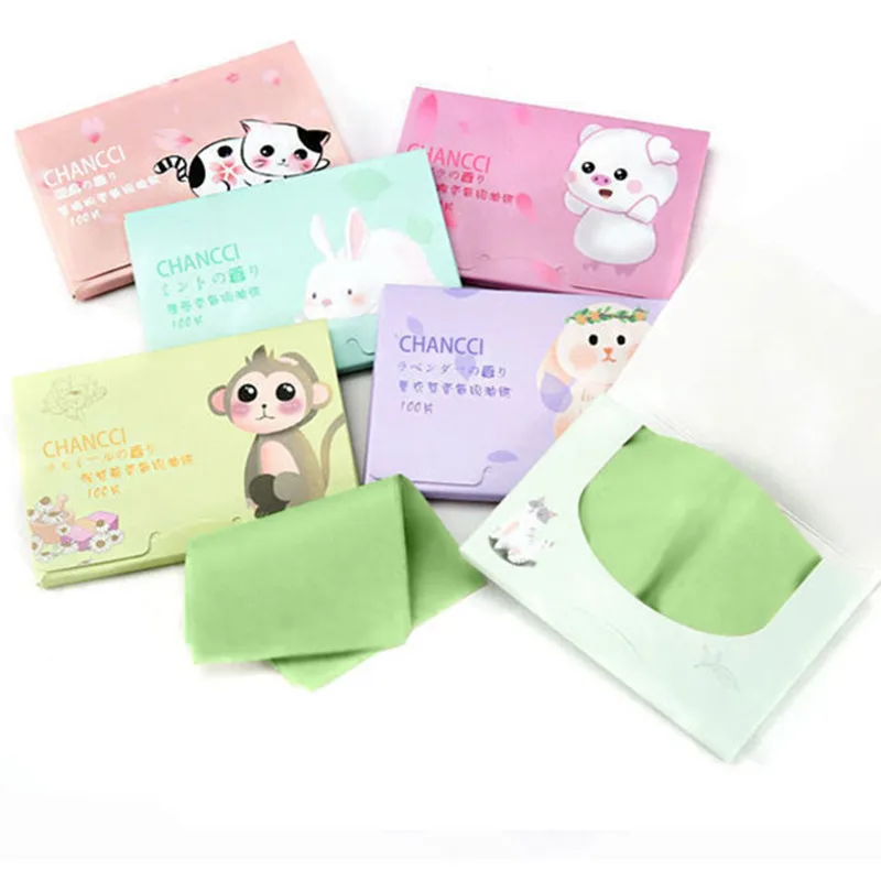 Facial Oil Blotting Sheets Paper Cleansing Face Oil Control Absorbent Paper Beauty Makeup Tools Convenient 100pcs A Box