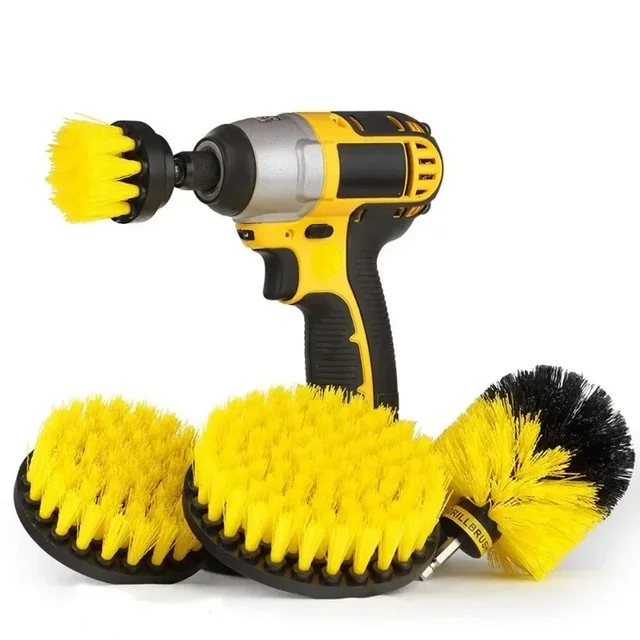 Spazzola per trapano elettrico Spazzola per trapano Kit trapani elettrici Spazzola per pavimenti in vetro Pneumatici per auto Spazzole in nylon 2/3,5/4'' 1