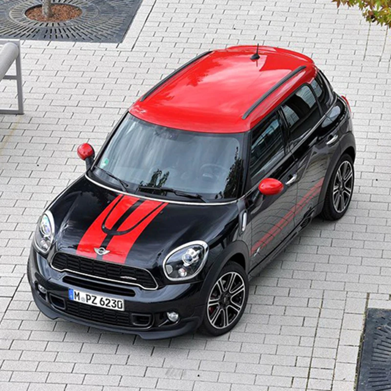 자동차 후드 엔진 트렁크 바디 사이드 스커트 줄무늬 데칼 스티커 미니 쿠퍼 S JCW R60 Countryman 장식 자동차 액세서리