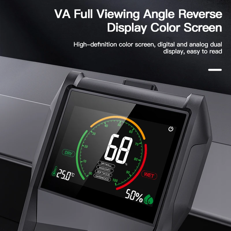 Mestek Température Humidité Testeur D'humidité Angle Complet Détecteur  D'humidité D'écran D'affichage Inversé Pour Bois De Bois De Chauffage En  Bois