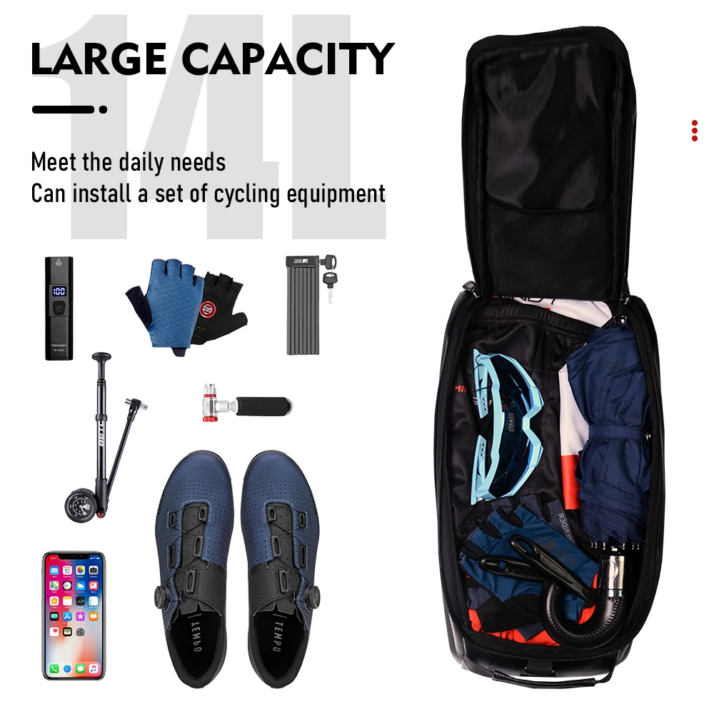 Bolsas Para Portabicicletas Trasero 14L - Impermeable, Con Correa De Hombro, Reflectante, Ideal Para Viajes