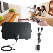 

Flat Thin Indoor 4K HDTV Antenna Active Indoor Digital TV Antenna Signal Booster Amplifier Aerial Range 120KM (Black)