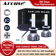

2Pcs 60W 16000LM 880 H27 Car Light H7 Led Bulbs 9005 Led Headlight H4 Hi-Lo Beam 6000K CSP Car LED Lights H11 Car Headlamp X15