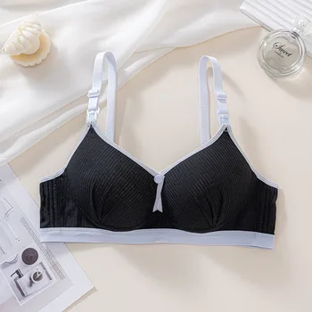 Fashion Double Buckle Nursing Bra Anti-sagging Push-up Maternity Bra Soft Breathable Nursing Bralette for Breastfeeding