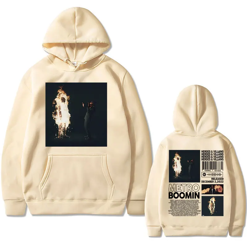 Rapper Metro Boomin Heroes & Villains Album Print Hoodie Men Women Fashion Oversized Hoodies Male Hip Hop Sweatshirt Streetwear