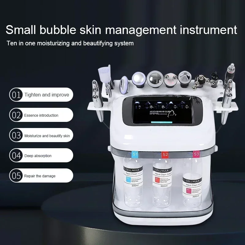 10 In 1 Dermabrasion facial Machine H2o2 Aqua Peeling Lift Skin Bubble Moisturizer Oxygen Hydro Machine