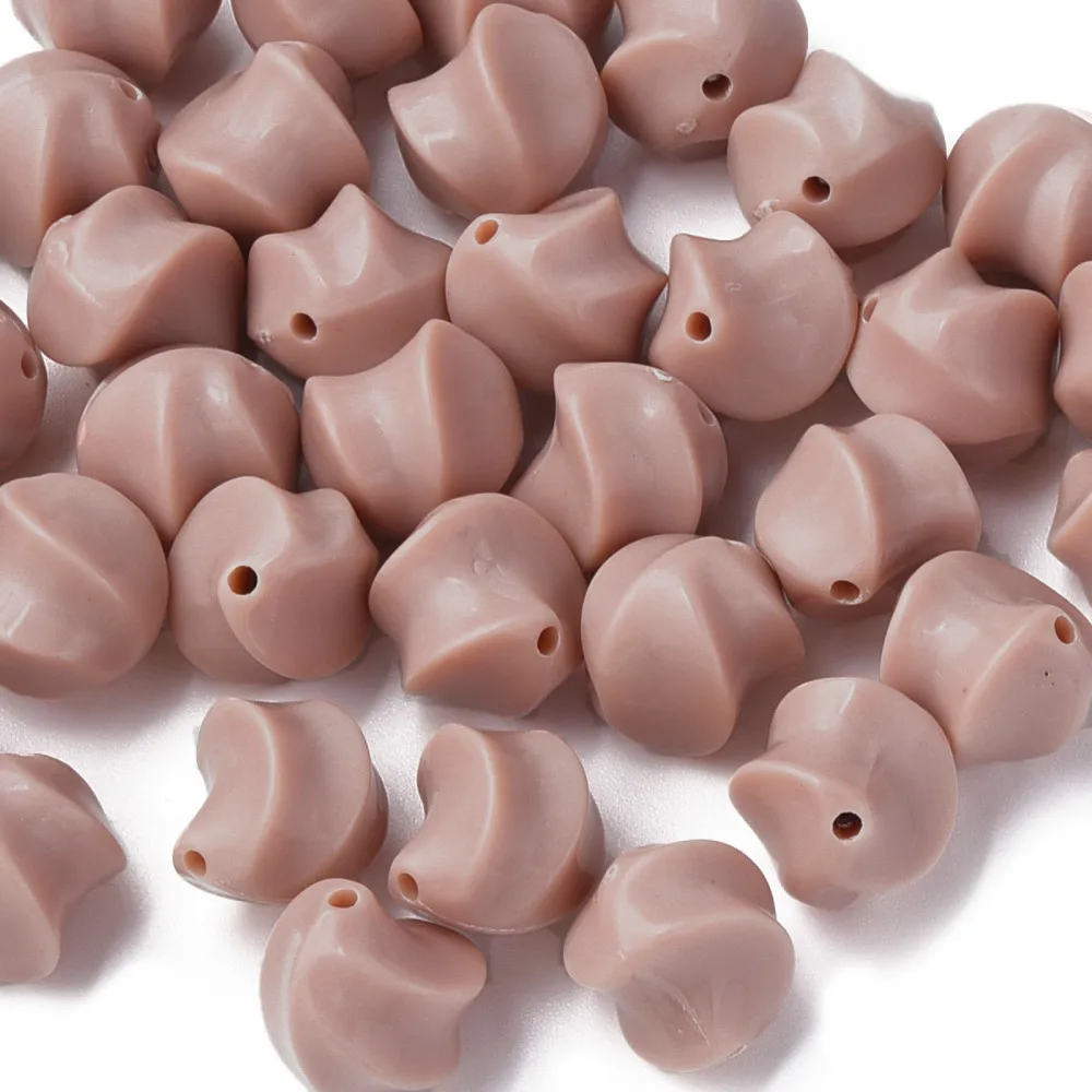 

Opaque Acrylic Beads Twist Rosy Brown 14.5x14x14mm Hole: 1.6mm about 390pcs/500g