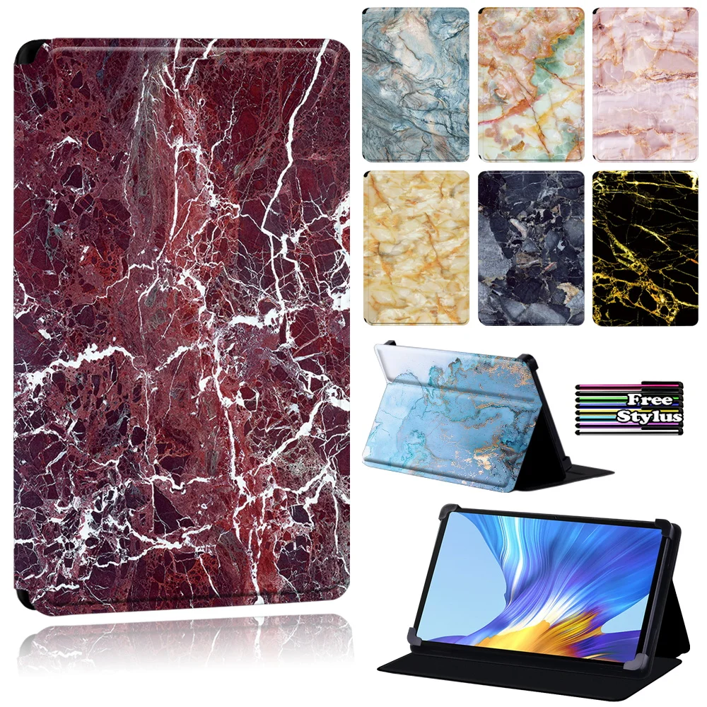 

Tablet Case for Huawei Enjoy Tablet 2 10.1/Honor V6/MatePad(10.4"/10.8"/)MatePad Pro 10.8"/MatePad T8 with Marble Pattern + Pen