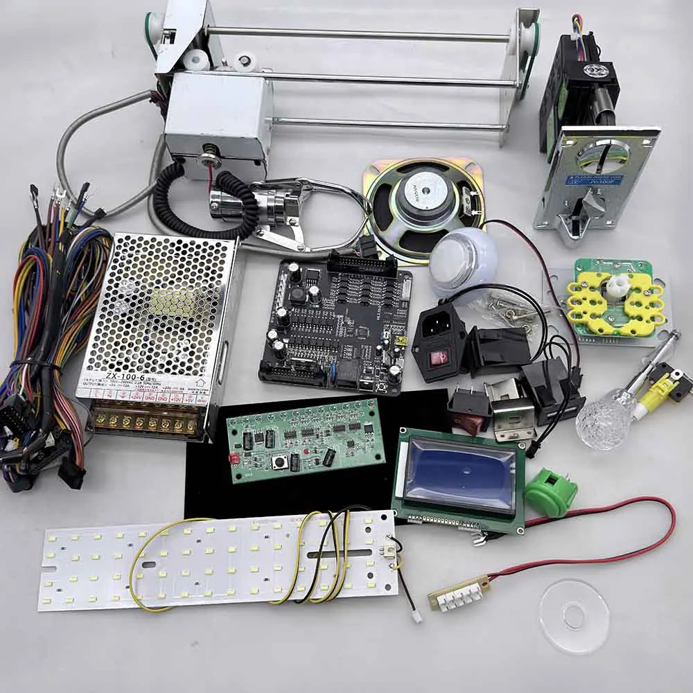 아케이드 미니 장난감 클로 크레인 게임기 DIY 키트 마더보드 LCD 디스플레이 센서 및 와이어 케이블, 스테인레스 스틸 갠트리, 30cm
