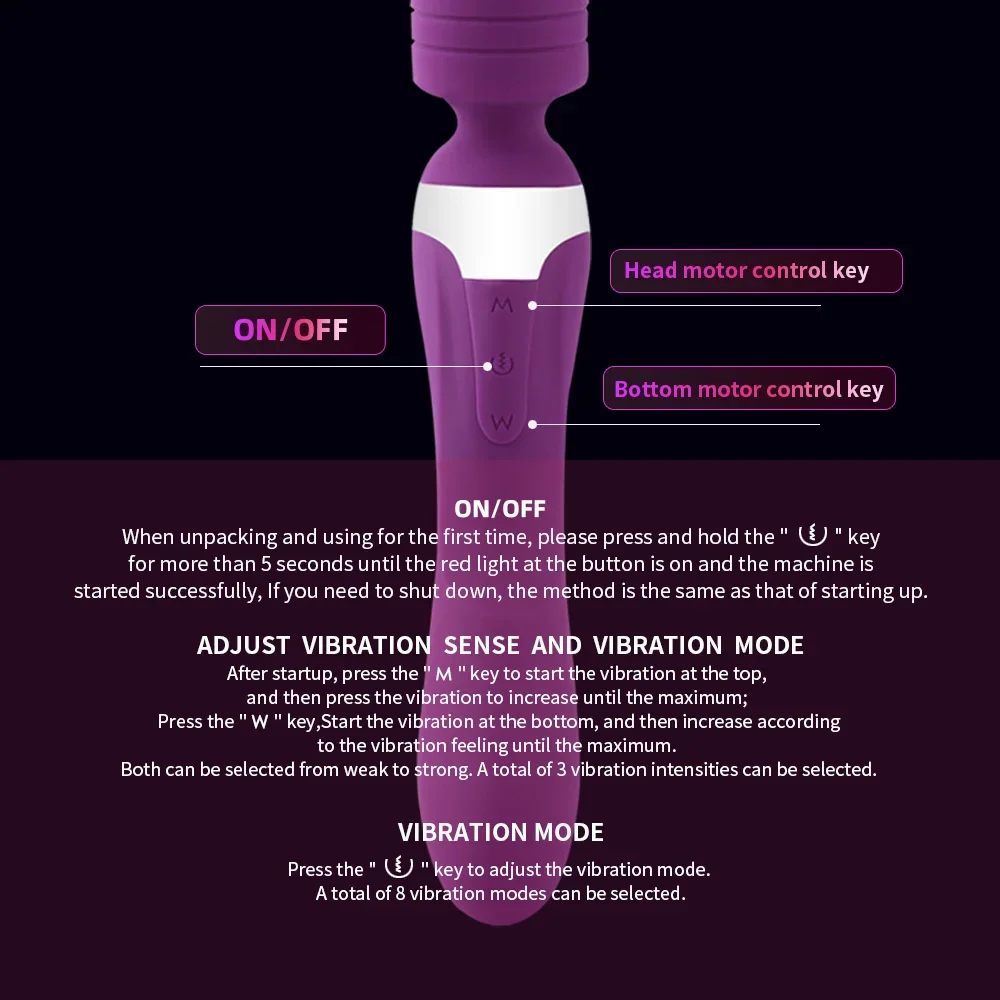 Double Head Powerful Clit Vibrators for Women AV Magic Wand Massager G Spot Orgasm Clitoris Women's Dildo Stimulator Masturbator