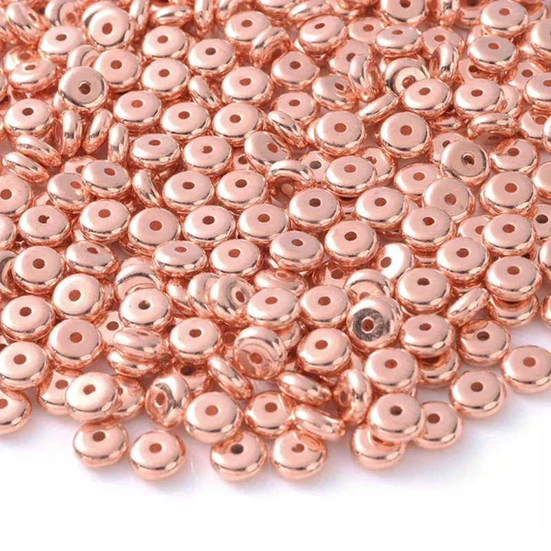 200 Stück gemischte Farben 6mm CCB Charm Spacer Radperlen, runde lose Perlen in Gold und Silber für DIY Schmuckherstellung Zubehör – Detail 5