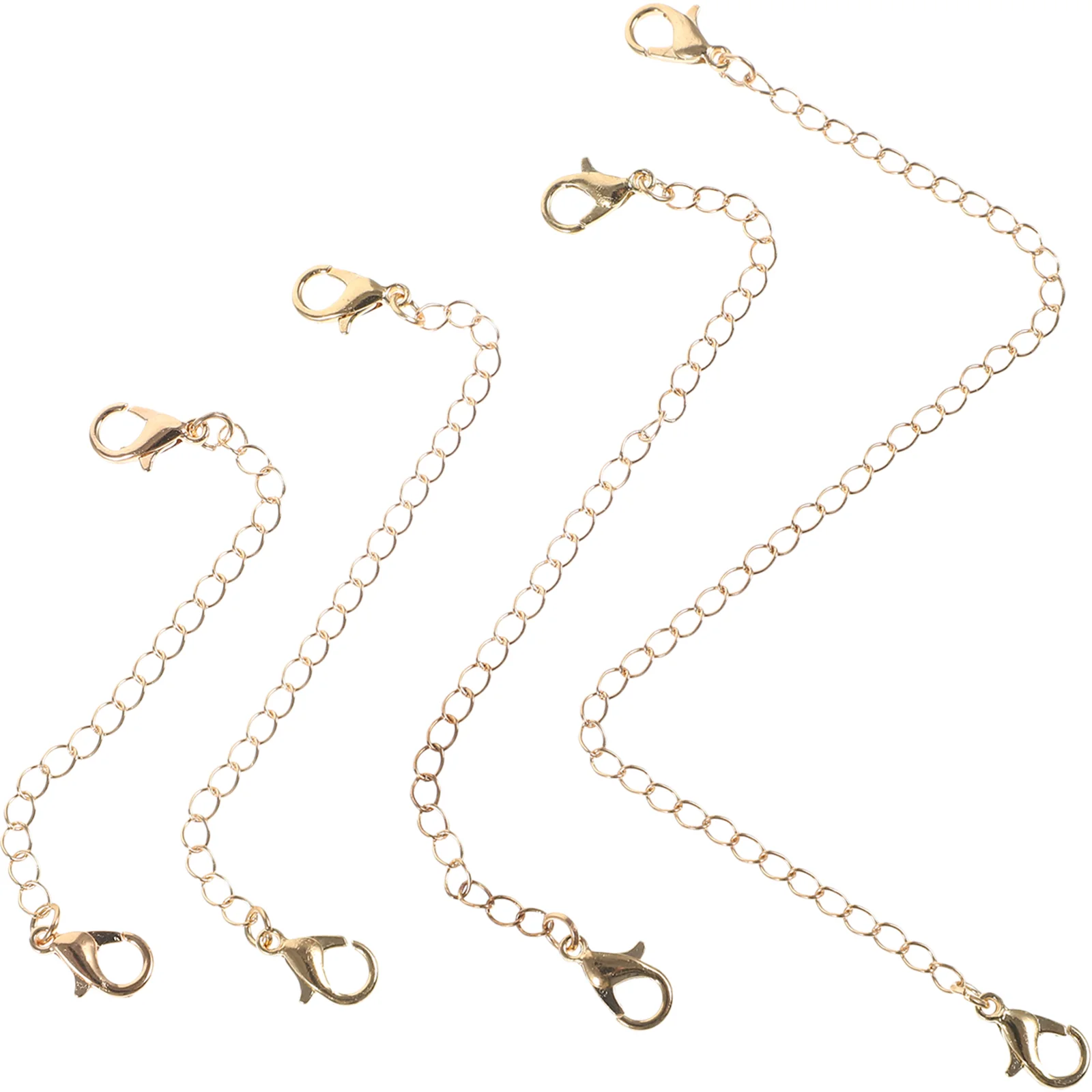 

4 Pcs Necklace Extender Jewlery Jewelry Extension Chain Buckle with Clasps Extenders Copper DIY Chains Bracelet Layered