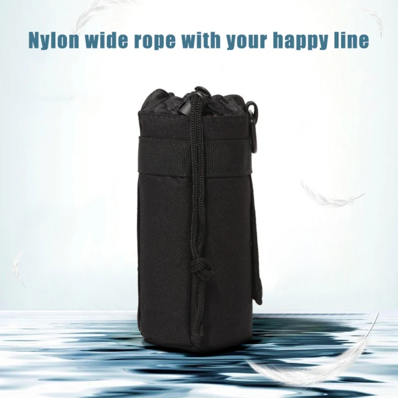 Description Picture 4 of item500ML Water Bottles Pouch Bag Outdoor Sports Camouflage Drawstring Portable Water Bottle Pouch Holder Carrier With Molle System