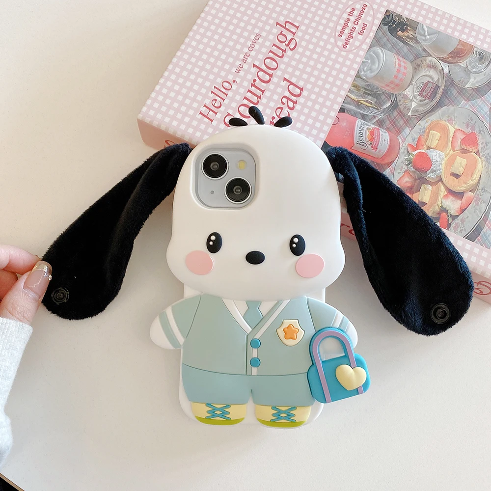 3D Cartoon Dog Silicone Phone Case with Strap - Shockproof & Soft Protective Cover