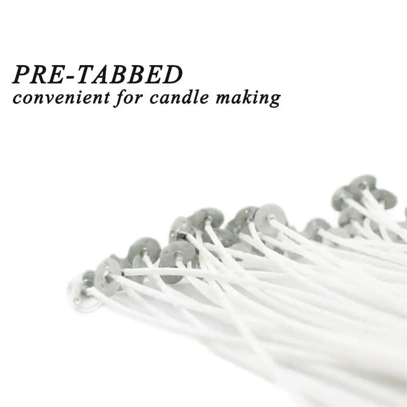100Pcs/set Candle Wicks Smokeless Wax Pure Cotton Core Pre-waxed For DIY Making Party Supplies 8/10/12/15/18/20cm |
