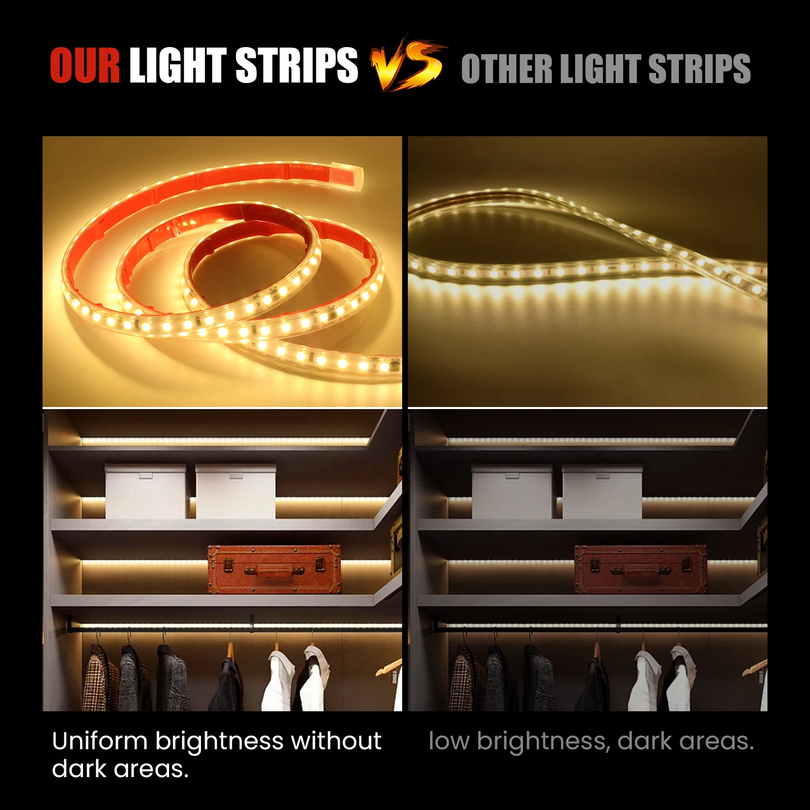 Description Picture 5 of itemAC 220V LED Strip Light with IC 2835 120LEDs Flexible LED Tape with Adhesive Tape Waterproof Stripe Lamp for Home Decor 0.5-40m