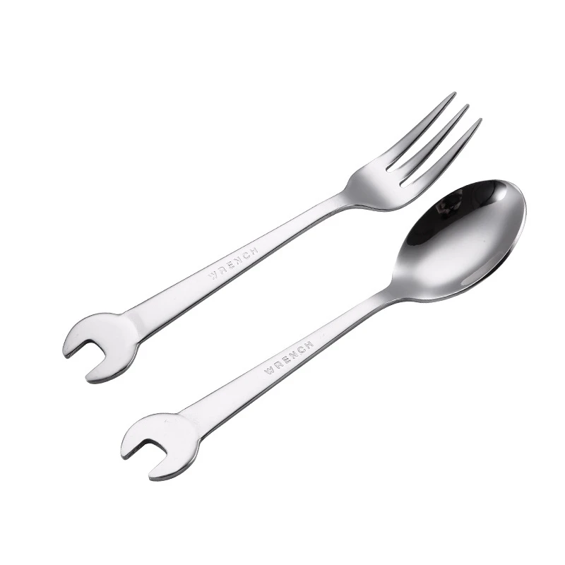 Fruit Fork Expandable Fork Silicone Cooking Fork Silicone Fork Silverware Set Portable Cutlery 1PCS Wrench Shape Tableware Fork Spoon Gift Fruit Dessrt Salad Forks Home Kitchen Stainless Steel Cutlery