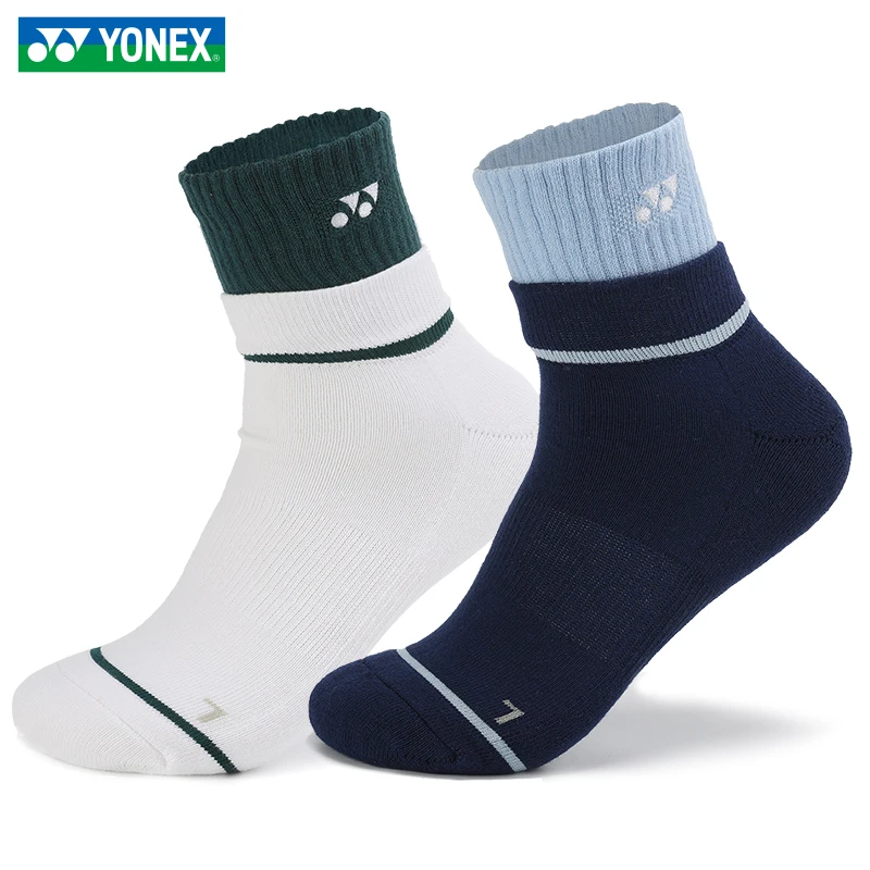 YONEX Professional Badminton Socks Durable Thick Bottom Non-slip Breathable Towel Socks Men Women Mid-tube