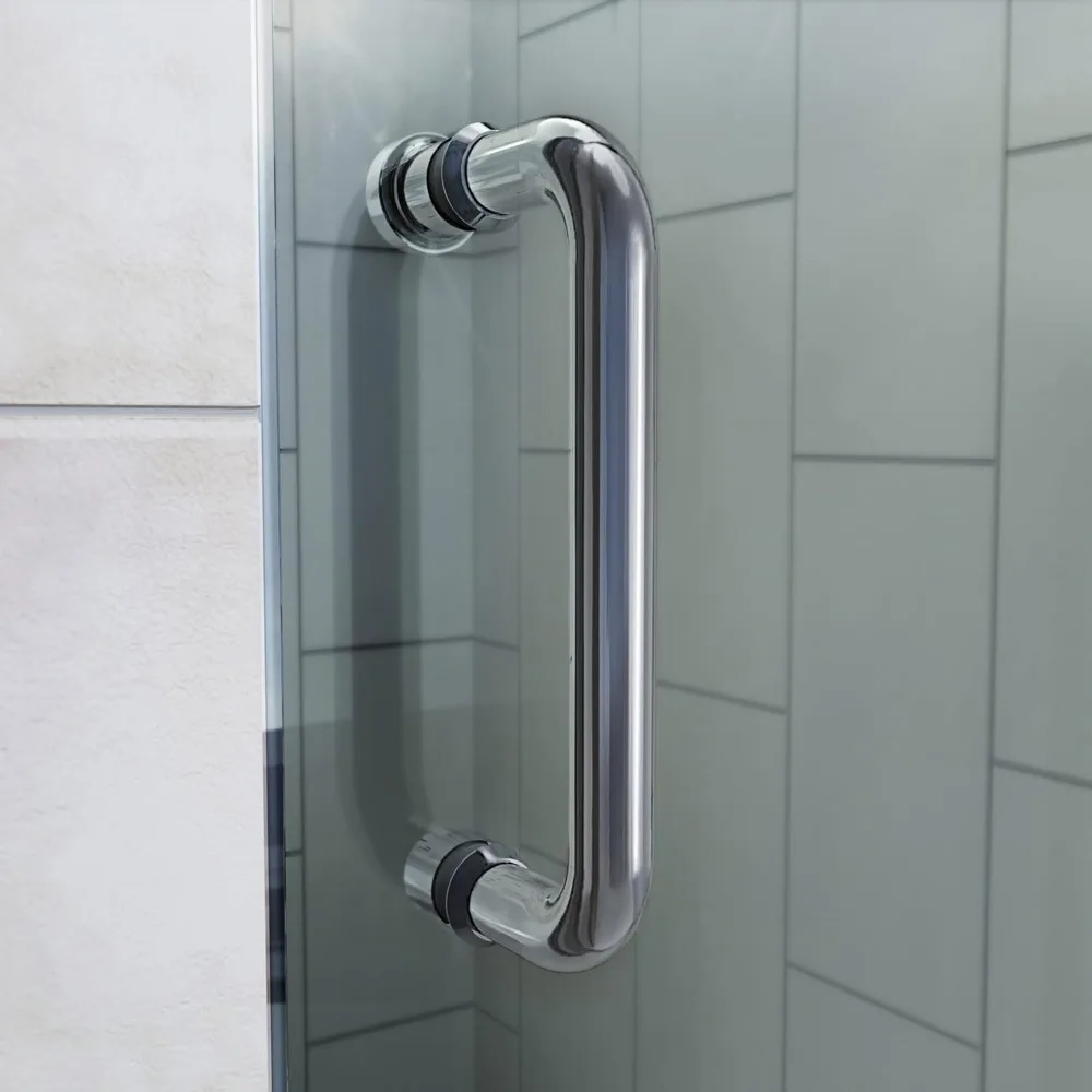 38-42 in. W x 72 in. H Semi-Frameless Pivot Shower Door in Brushed Nickel 5