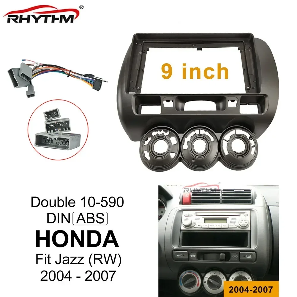 

9 Inch Car Fascia For HONDA Fit Jazz (RW) 2004-2007 Stereo 1din / 2din Panel Dash Mount Installation Double Din DVD Bezel Frame