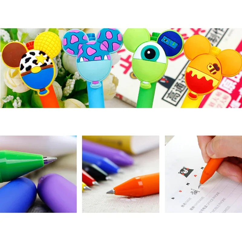 Disney Mickey Minnie Mouse Pen Holder Desktop Mini Storage Bucket Kawaii Candy Color Gel Pen Black Pens Stationery Ins Cartoon pen holder