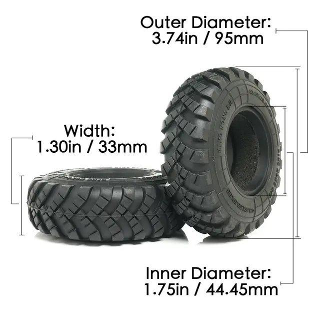 Kingkong RC 2PCS Soviet Version 1.75” Tire 95mm Fit for 1/12 Soviet ZIS150/CA30/Tamiya RC Truck D-T020
