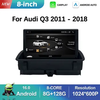 Sistema de Audio DSP Estéreo con GPS y Navegación, Pantalla de 8 Pulgadas, Android 15, para Audi Q3 2011 2012 - 2018, Carplay, Radio para Auto, Reproductor Multimedia, BT, Pantalla HD 1