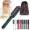 Electric PTC heat straightening brush One Step Hair Dryer 3 In 1 Ceramic Flat Iron Women Hair Straightener comb And Curling 1