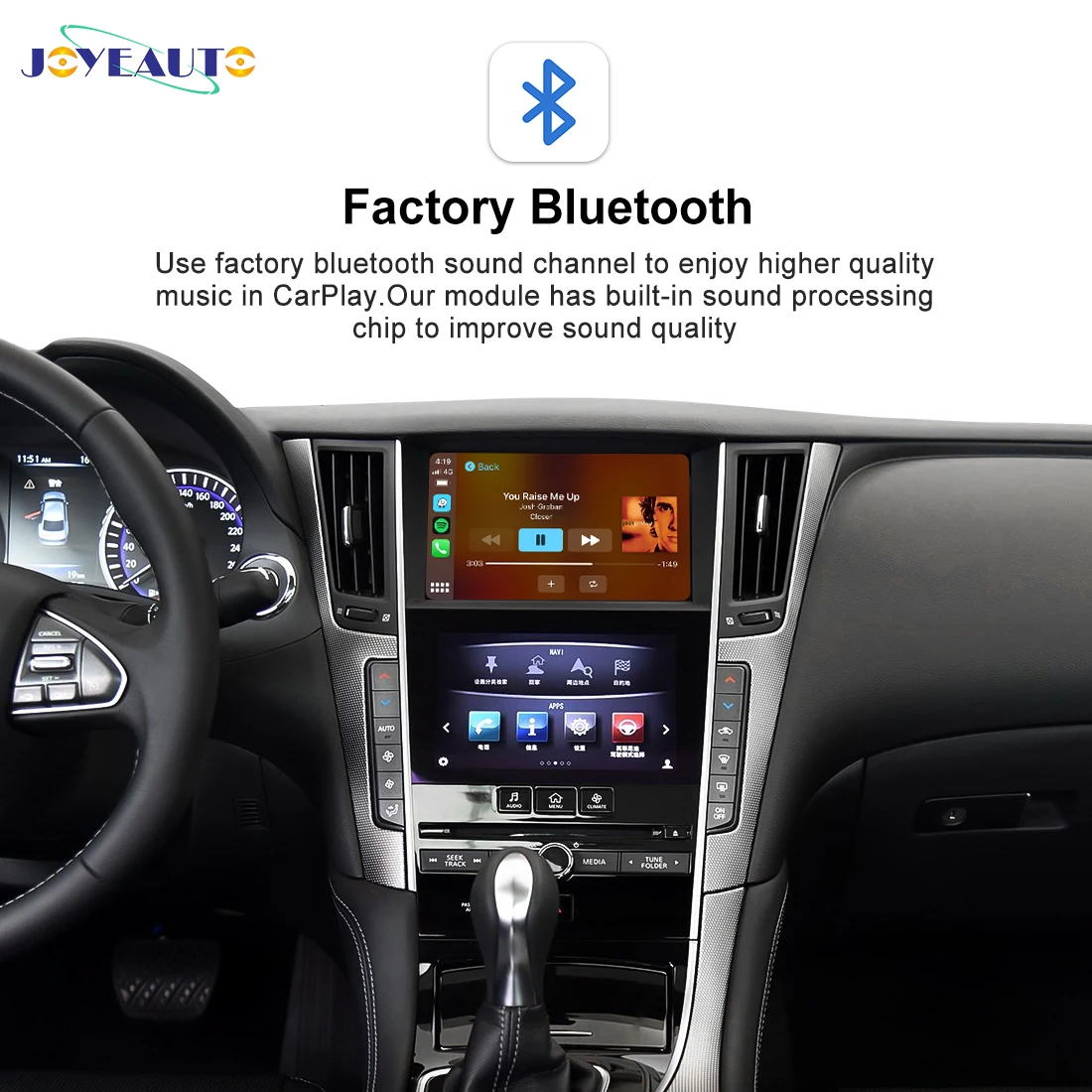 JoyeAuto 무선 애플 카플레이, 인피니티 8 인치 스크린, 2015 2019 Q50 Q60 Q50L QX50, 안드로이드 자동 미러 링크, 에어플레이