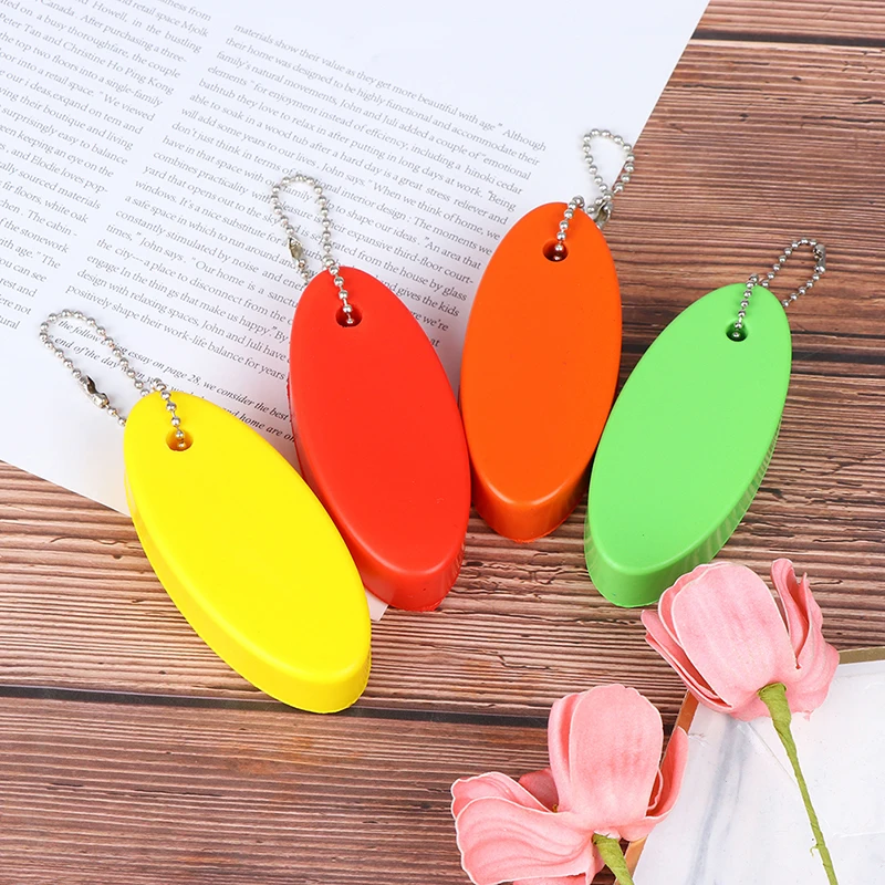 1PC Foam Floating Buoyant Keychain For Water Sports Swimming Oval Keyring Key