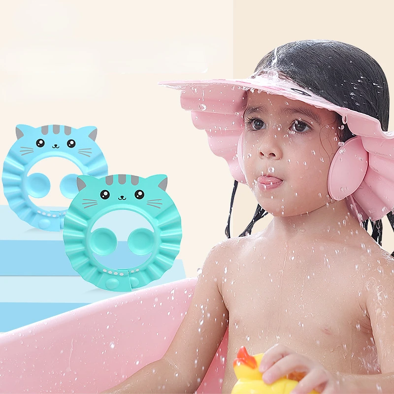 Adjustable Baby Shower Hat for Kids Ear Protection hair wash hat shampoo shower cap hair wash shield