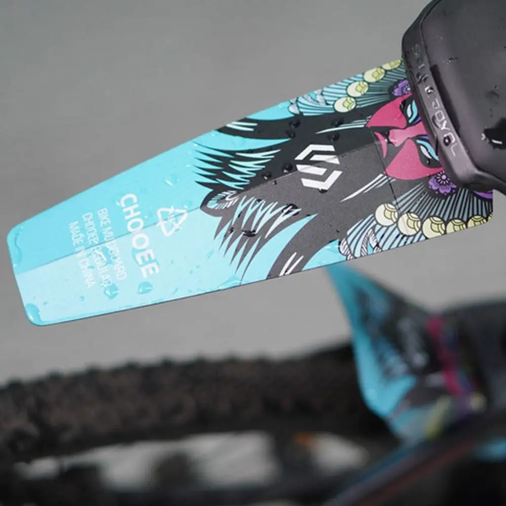Bicycle Fender Plastic Printed Pattern Bike Saddle Rear Mudguard Removable Wings