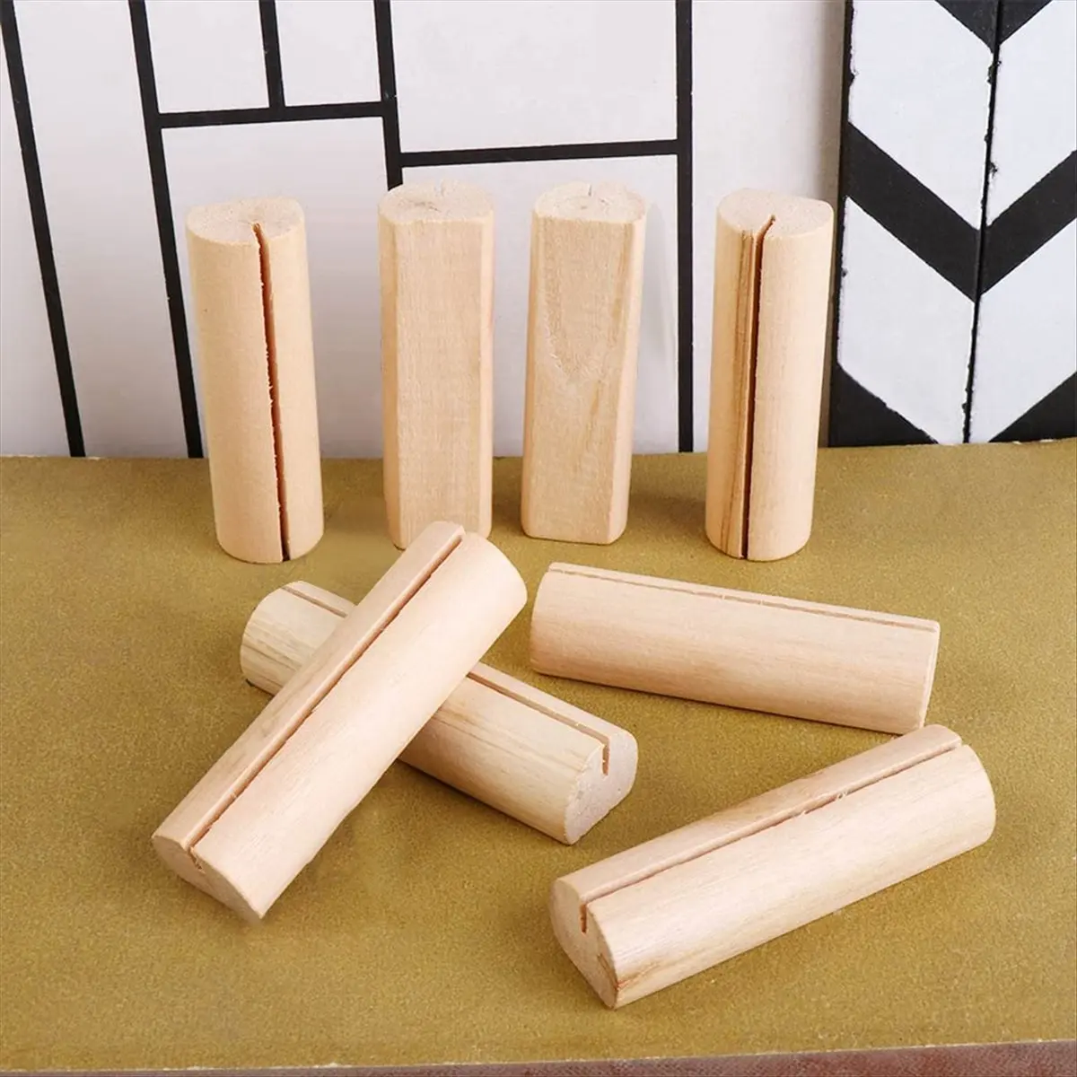 T64C 20PCS 나무 좌석 카드 홀더 나무 테이블 번호 스탠드 웨딩 사인 러스틱 메시지 이름 표시대
