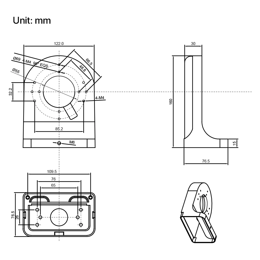 H.VIEW Aluminum Bracket Junction Back Box for H.VIEW POE Bullet&Dome Cameras (1 Pack), Fits Ceiling/Wall Mounting
