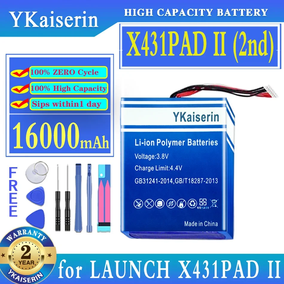 

Аккумулятор ykaisin 16000 мАч для LAUNCH X431PAD II 2 X431PAD2 X431 pad2