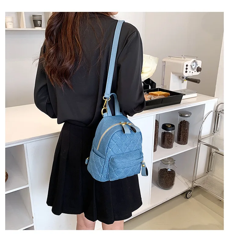 Fashion Mini Backpack Women Shoulder Bag for Teenage Girls Multi-Function Small Bagpack Ladies Travle Denim female Backpacks