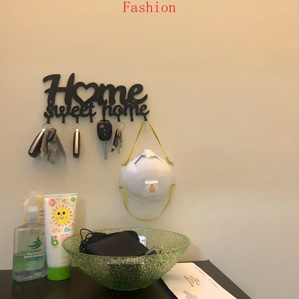 

Key Rack for Wall Black Key Holder Coat Wall Decorative Metal Wall Decor for Office Hallway Entryway Key Hooks Hanging Keys