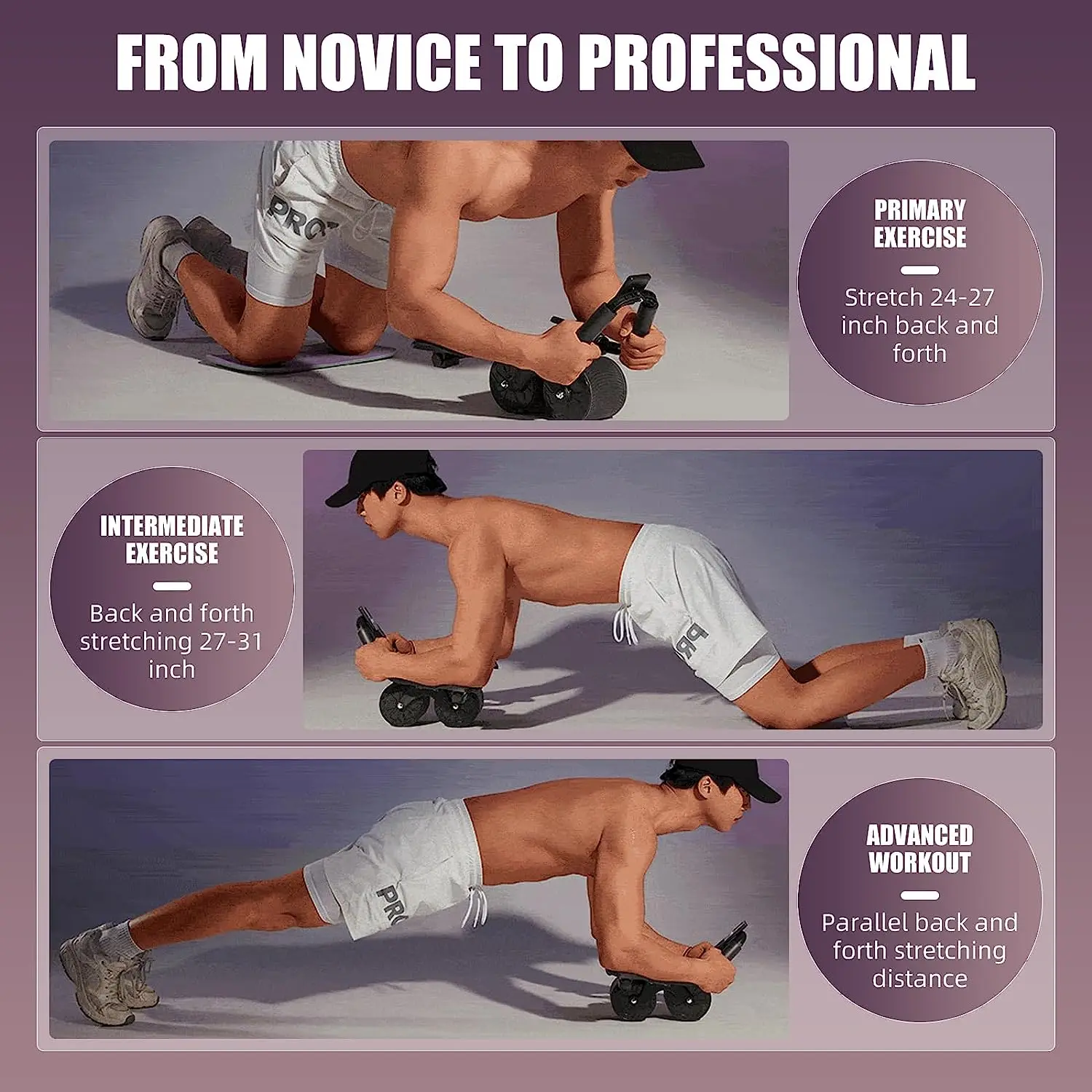 Elbow Support Rebound Abdominal Wheel Ab Muscle Trainer Roller Wheel Fitness Exercise Abdominal Fitness Equipment