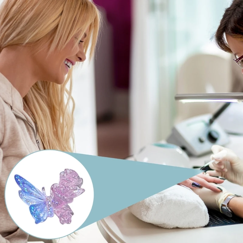 

5 Packs Colorful Nails Art 3D Butterfly Resin Nails Art Decorations for Jewelry Making